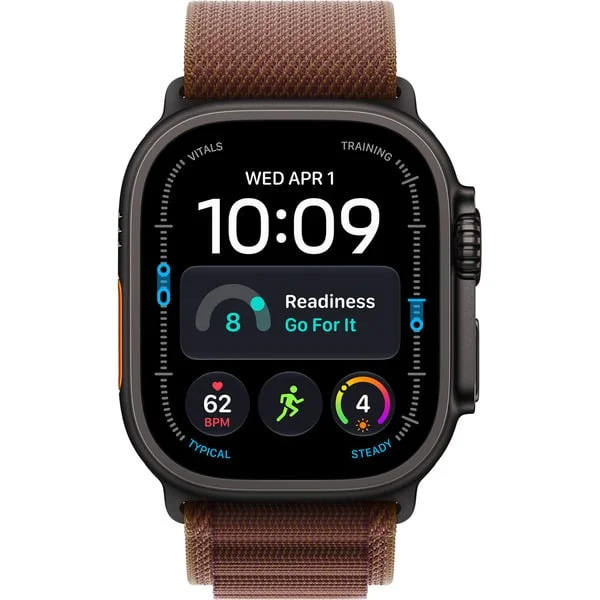 Apple Watch Ultra 4, Smartwatch (Titan natur, 49 mm, Alpine Loop Burgunder M, Cellular)