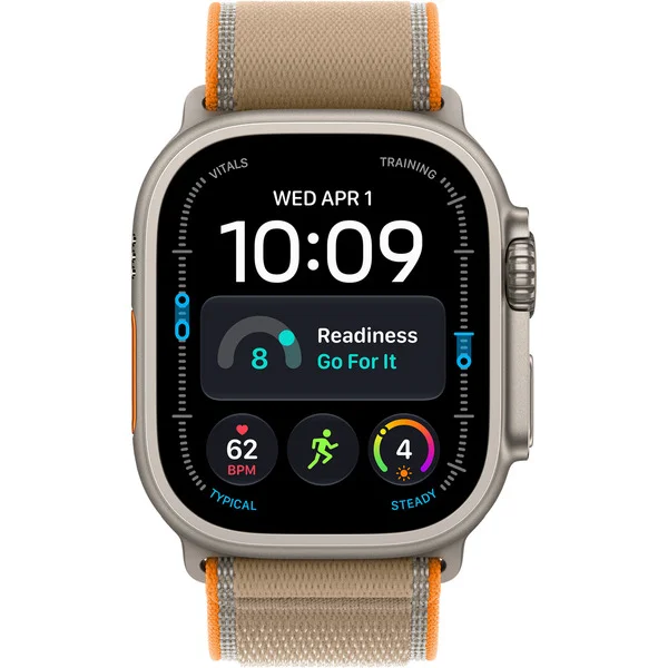 Apple Watch Ultra 4, Smartwatch (Titan natur, 49 mm, Trail Loop Sand M/L, Cellular)