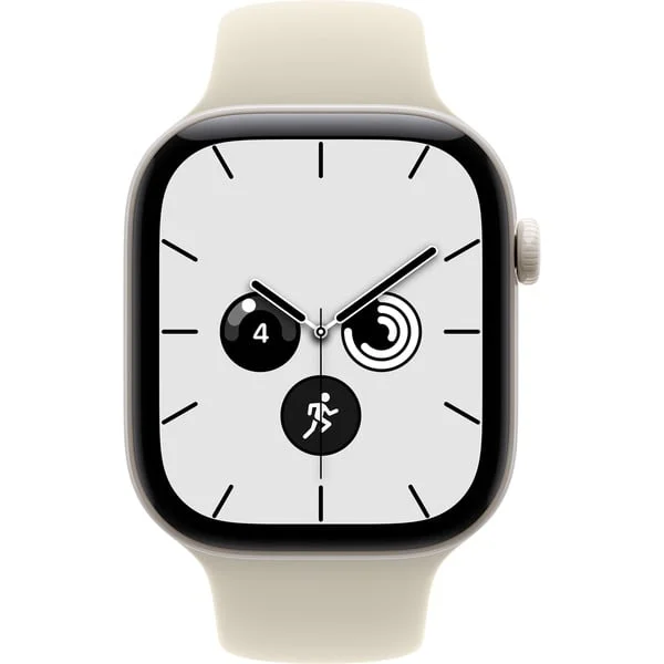 Apple Watch Series 12, Smartwatch (weiß, Keramik, 46 mm, Sportarmband Sand M/L, Cellular)