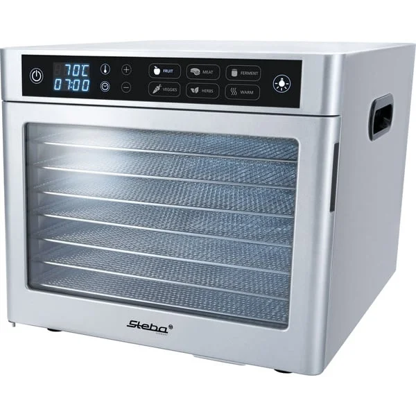 Steba Elektronischer Dörrautomat ED 80 Steel Deluxe (edelstahl, 500 Watt, Dörrfläche 30cm x 28cm pro Ebene, B-Ware)