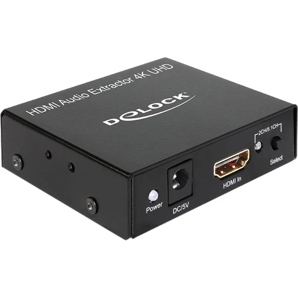 DeLOCK HDMI Stereo / 5.1 Kanal Audio Extractor 4K, Adapter (schwarz)