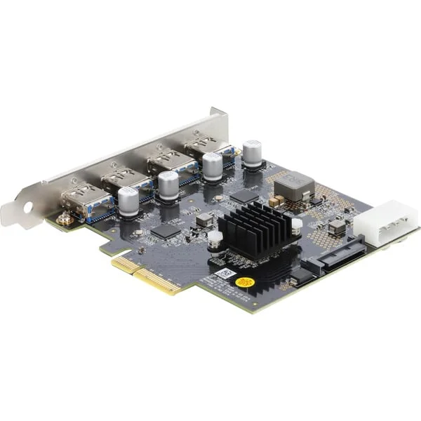 DeLOCK PCI-E x4 Karte zu 4 x USB-A 10 Gbps Dual Channel, Schnittstellenkarte
