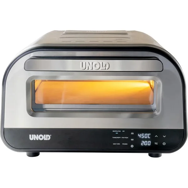 Unold Pizzaofen Luigi (edelstahl/schwarz, 1.700 Watt, für Pizzen bis ca. Ø 30cm)