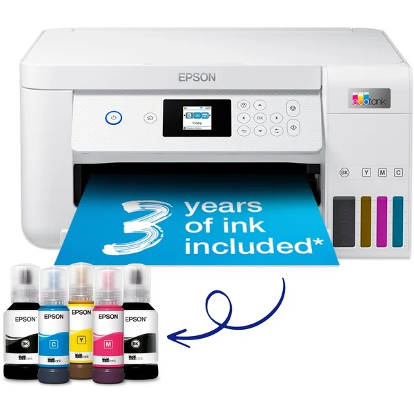 Epson EcoTank ET-2856, Multifunktionsdrucker (weiß, Scan, Kopie, USB, WLAN, Duplex (Druck))