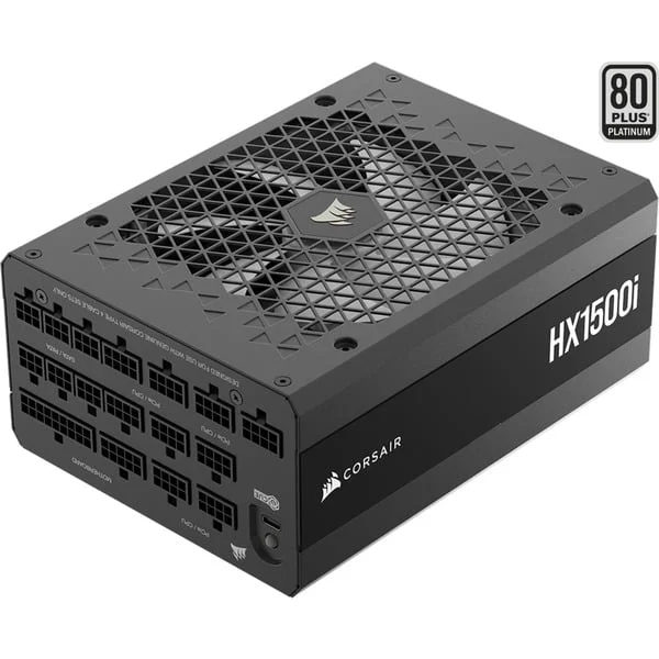 Corsair HX1500i (2025), PC-Netzteil (schwarz, 2x 12V-2x6-PCIe, 5x PCIe, Kabel-Management, 1500 Watt, B-Ware)