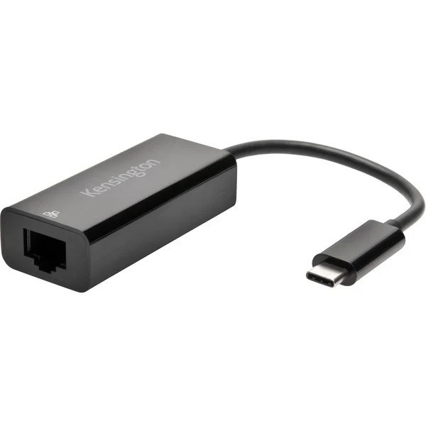 Kensington USB Adapter, USB-C Stecker > RJ-45 Buchse (schwarz, 10/100/1.000 Mbit/s)