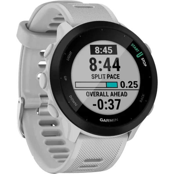 Garmin Forerunner 55, Smartwatch (hellgrau/schwarz, 42 mm, Silikon-Armband)
