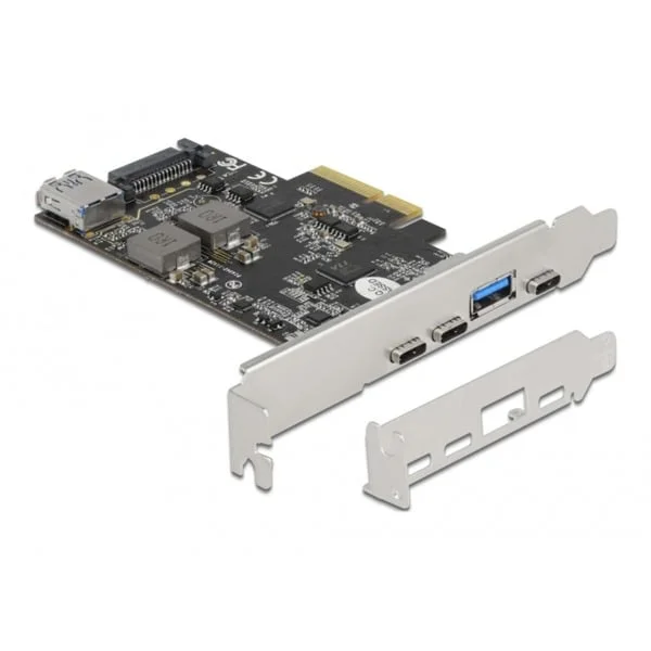 DeLOCK PCI Express x4 Karte zu 3 x USB Type-C + 2 x USB Typ-A - SuperSpeed USB 10 Gbps - Low Profile Formfaktor, USB-Controller