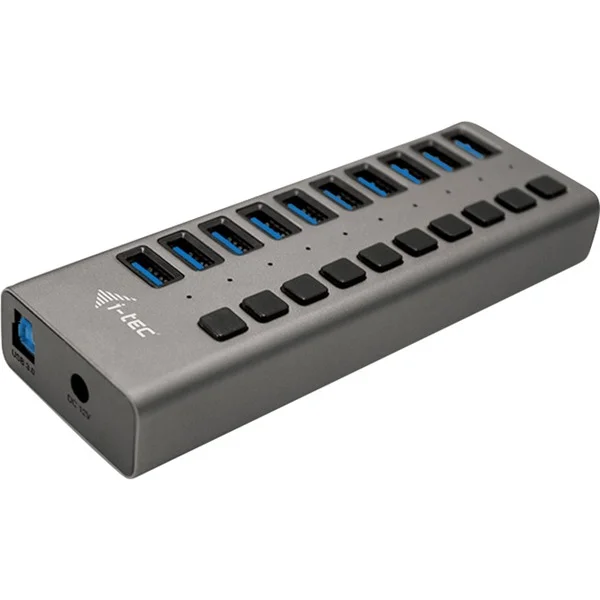 i-tec USB 3.0 Charging HUB 10 port + Power Adapter 48 W, USB-Hub (schwarz)