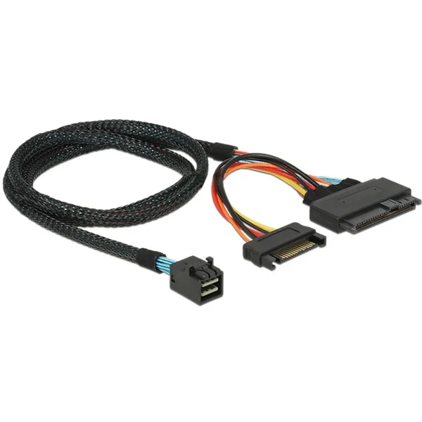 DeLOCK Adapterkabel SFF-8643 > U.2 SFF-8639 + SATA Stromanschluss (schwarz, 75cm)