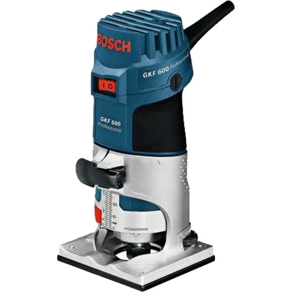 Bosch Professional Kantenfräse GKF 600 Professional, Oberfräse (blau, 600 Watt, Koffer)
