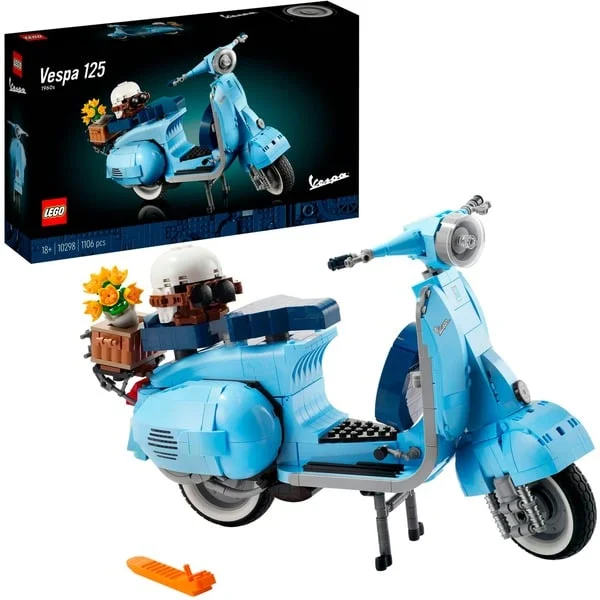 LEGO 10298 Creator Expert Vespa 125, Konstruktionsspielzeug (Modellbausatz, Vintage Roller aus Italien, Set für Erwachsene zum Bauen und Ausstellen)