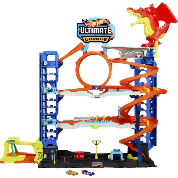 Hot Wheels Ultimative Garage, Spielgebäude (mit 2 Die-Cast-Autos, Aufbewahrung für mehr als 50 Autos)