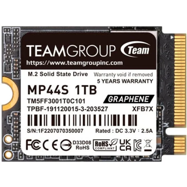 Team Group MP44S 1 TB, SSD (PCIe 4.0 x4, NVMe, M.2 2230)