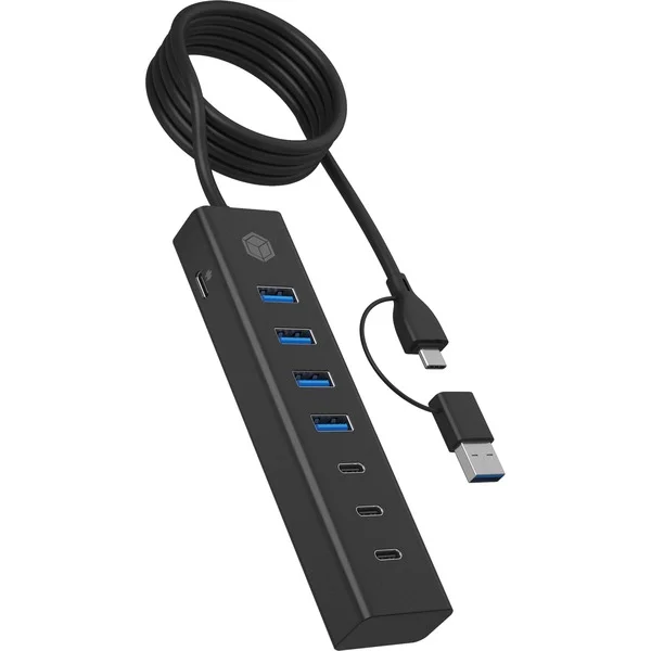 ICY BOX IB-HUB1737-C3, USB-Hub (schwarz)
