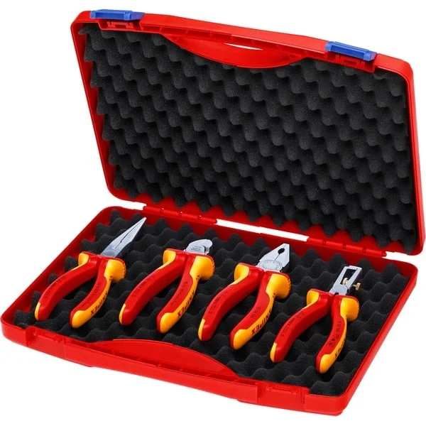 KNIPEX Kompakt-Box 00 20 15 , Zangen-Set (rot/gelb, in hochwertigem Kunststoffkoffer)