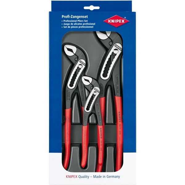 KNIPEX Alligator-Paket 00 20 09 V03, Zangen-Set (rot, 3-teilig, gezahnte Griffflächen)