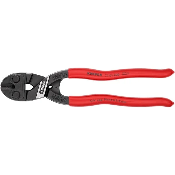 KNIPEX Kompakt-Bolzenschneider CoBolt 71 01 200, Schneid-Zange (mit Öffnungsfeder und Verriegelung)
