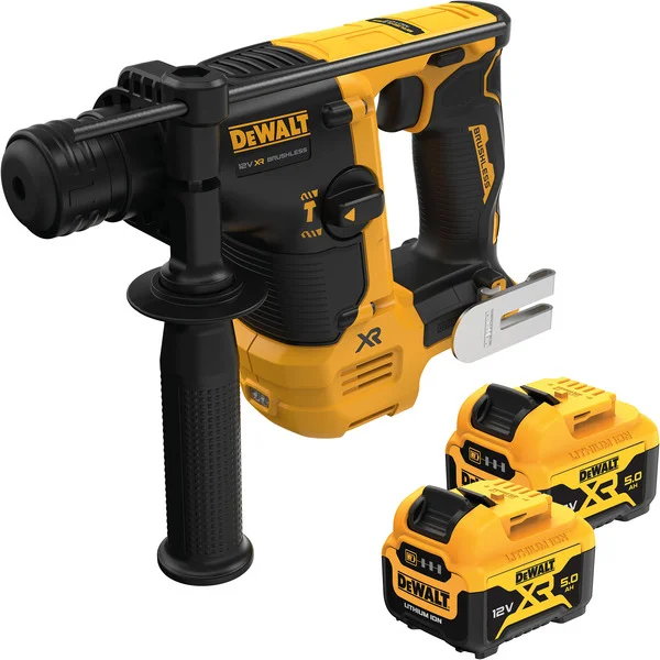 DEWALT Akku-Bohrhammer DCH072P2, 12Volt (gelb/schwarz, 2x Li-Ionen Akku 5,0Ah, in T STAK-Box)