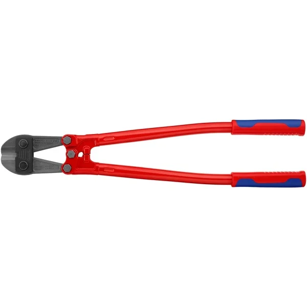 KNIPEX Bolzenschneider 71 72 610, Schneid-Zange (rot/blau, Länge 610mm, 12-fach einstellbar, mit Dämpfer)