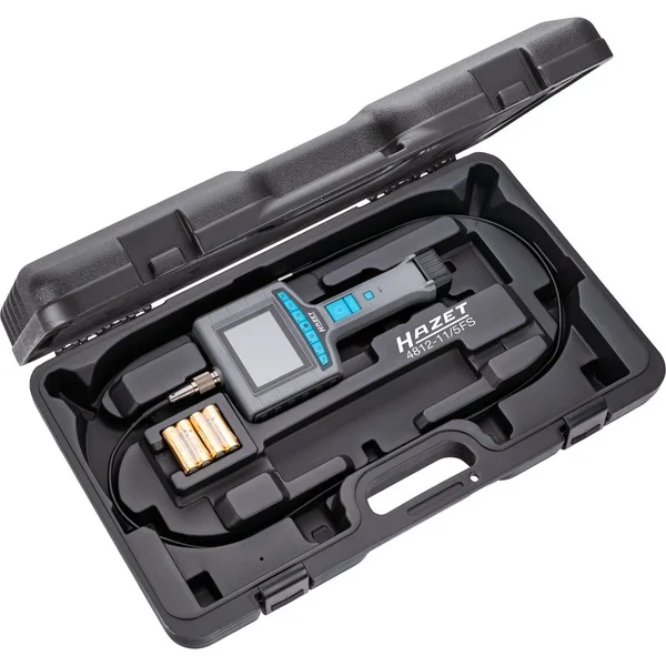 Hazet HD Video-Endoskop 4812-11/5FS, 5-teiliges Set, Inspektionskamera (grau, SD-Karte 32 GB, Front- und Seitenkamera)