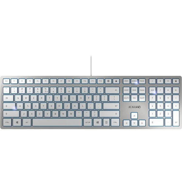CHERRY KC 6000 SLIM FOR MAC, Tastatur (silber/weiß, US-Layout, Cherry SX-Scherentechnologie)