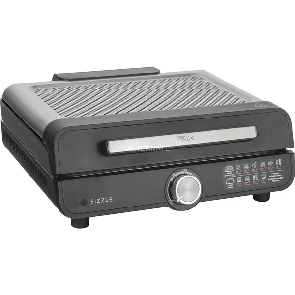 Ninja Sizzle Elektro-Grillplatte und Plancha GR101EU (schwarz, 1.450 Watt, Grillfläche 37 x 28cm)
