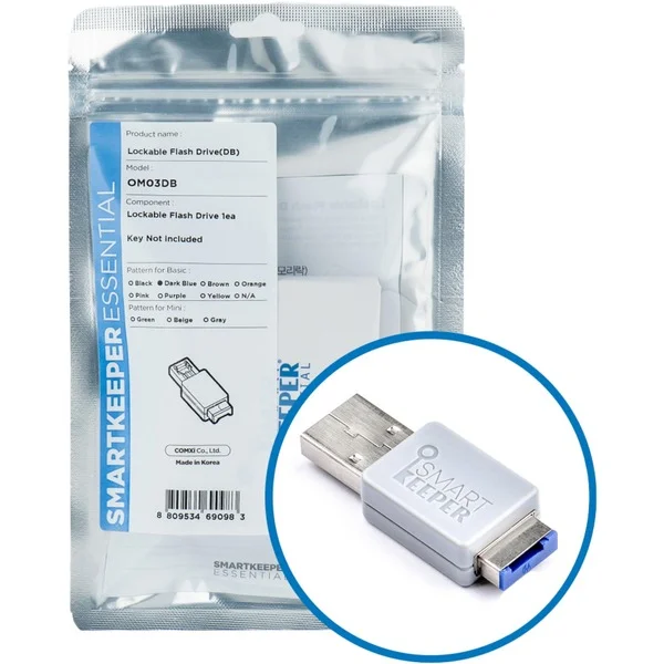 SMARTKEEPER ESSENTIAL Lockable Flash Drive (OM03), USB-Stick (Farbcode Dunkelblau)