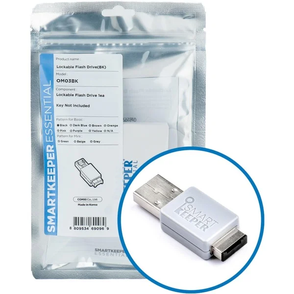 SMARTKEEPER ESSENTIAL Lockable Flash Drive (OM03), USB-Stick (Farbcode Schwarz)