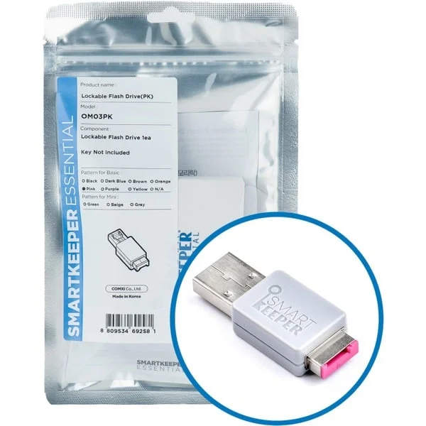 SMARTKEEPER ESSENTIAL Lockable Flash Drive (OM03), USB-Stick (Farbcode Pink)