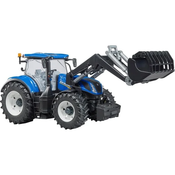 bruder 03121 New Holland T7.315 , Modellfahrzeug (blau/grau, mit Frontlader)
