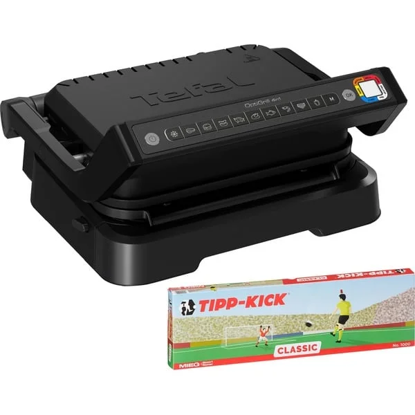 Tefal OptiGrill 4in1 GC7748, Kontaktgrill (schwarz, 2.100 Watt, mit Backschale)