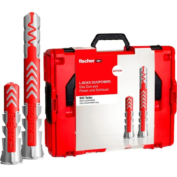 fischer L-BOXX 102 DuoPower, Dübel (hellgrau/rot, 910-teilig)