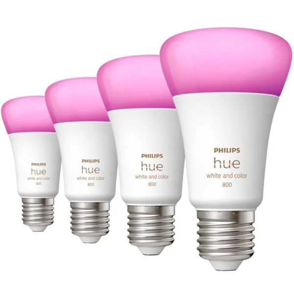 Philips HUE White & Color Ambiance E27, LED-Lampe (Viererpack, ersetzt 60 Watt)