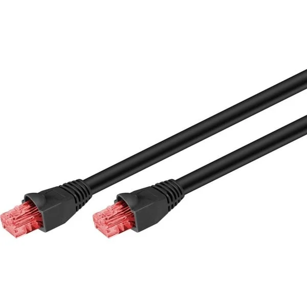 goobay CAT.6 Outdoor-Patchkabel U/UTP (schwarz, 75 Meter)