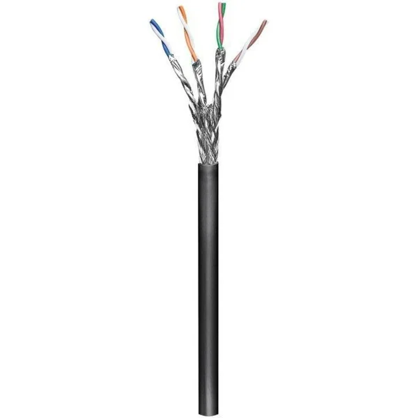 goobay CAT.6 Outdoor-Patchkabel S/FTP (PiMF) (schwarz, 100 Meter)