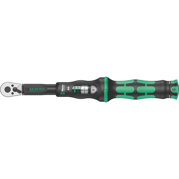 Wera Drehmomentschlüssel mit Umschaltknarre Click-Torque A 6 (schwarz/grün, Abtrieb 1/4" für Bits)