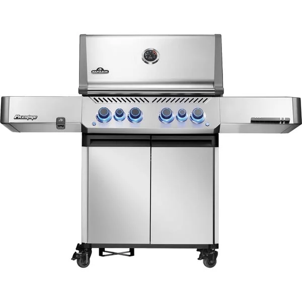 Napoleon Gasgrill Prestige 500 Edelstahl (silber, mit SIZZLE ZONE und Heckbrenner, Modell 2025)