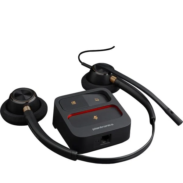 HP Poly EncorePro HW520 Binaurales Headset + Quick Disconnect (schwarz, Noise Cancelling-Mikrofon)