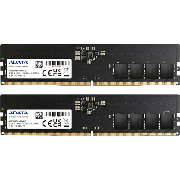 ADATA DIMM 32 GB DDR5-4800 (2x 16 GB) Dual-Kit, Arbeitsspeicher (schwarz, AD5U480016G-DT, Premier)