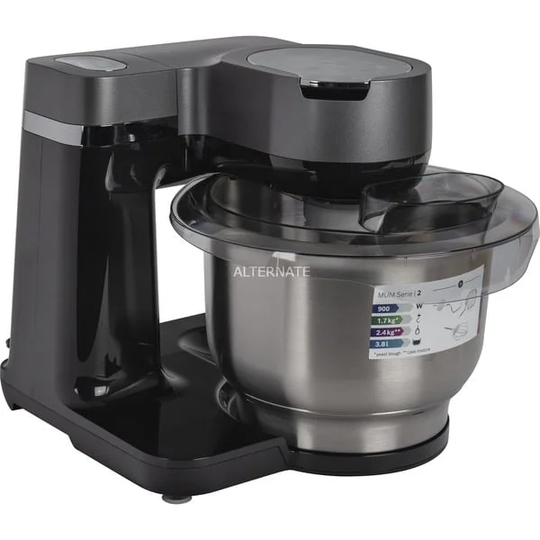 Bosch Home MUMS2VM00 Küchenmaschine (schwarz/silber, 900 Watt, Serie 2)