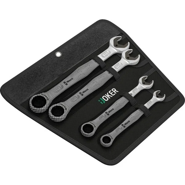 Wera 6000 Joker 4 Set 1 Maul-Ringratschenschlüssel-Satz, 4‑teilig, Schraubenschlüssel (mit Haltefunktion)