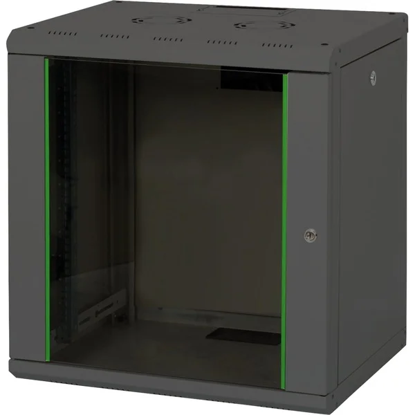 Digitus 483-mm-Wandschrank, 12 HE, IT-Schrank (schwarz, 12 Höheneinheiten)
