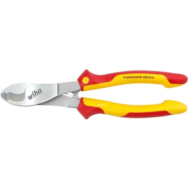 Wiha Kabelschneider Professional electric, 210mm, Schneid-Zange (rot/gelb, mit ein-/ausschaltbarer Öffnungsfeder)
