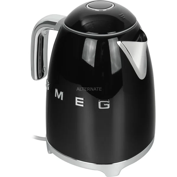SMEG 50's Style KLF03BLEU, Wasserkocher (schwarz/chrom, 1,7 Liter)