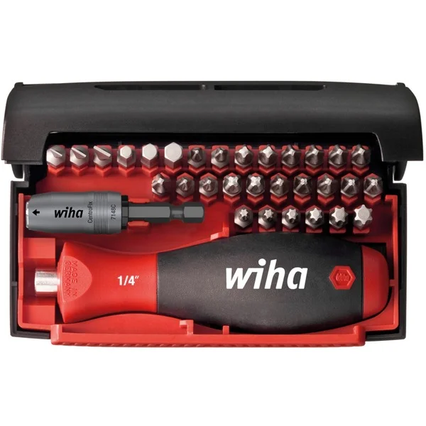 Wiha Bit-Satz Collector Standard, 25mm, 32-teilig (schwarz/rot, 1/4", mit Steckgriff)
