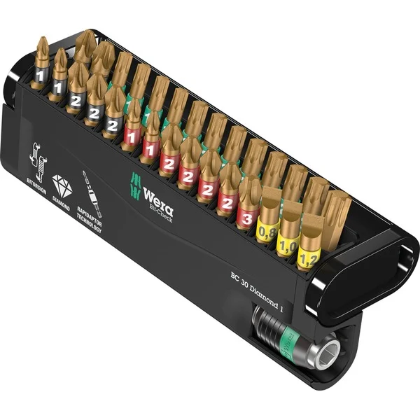 Wera Bit-Satz Bit-Check 30 Diamond 1 (diamantbeschichtet, mit Kunststoffhalter)