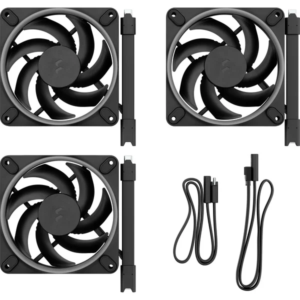 Fractal Design Momentum 12 RGB, Gehäuselüfter (schwarz, 3er Pack, 120 mm)