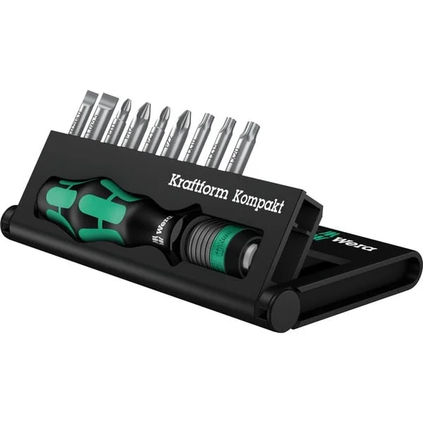 Wera Bit-Satz Kraftform Kompakt 10, inkl. Steckgriff (schwarz/grün, 10-teilig, 1/4")