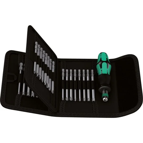 Wera Kraftform Kompakt 62, 1/4", Bit-Satz (inkl. Steckgriff, mit Falttasche)